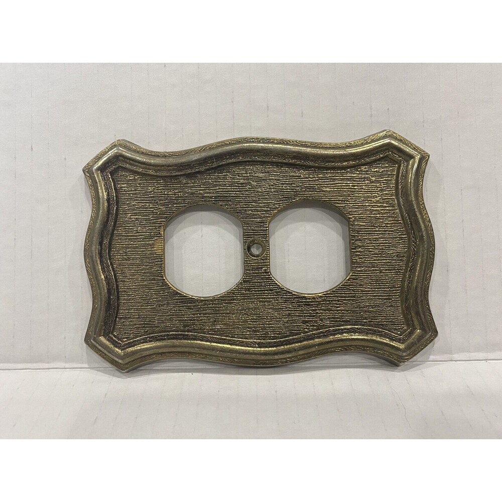 Vintage 1968 American Tack & Hardware Antique Brass Outlet Wall Plate